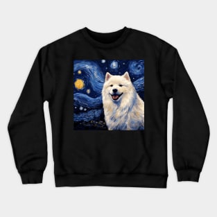 Samoyed Starry Night Painting Crewneck Sweatshirt